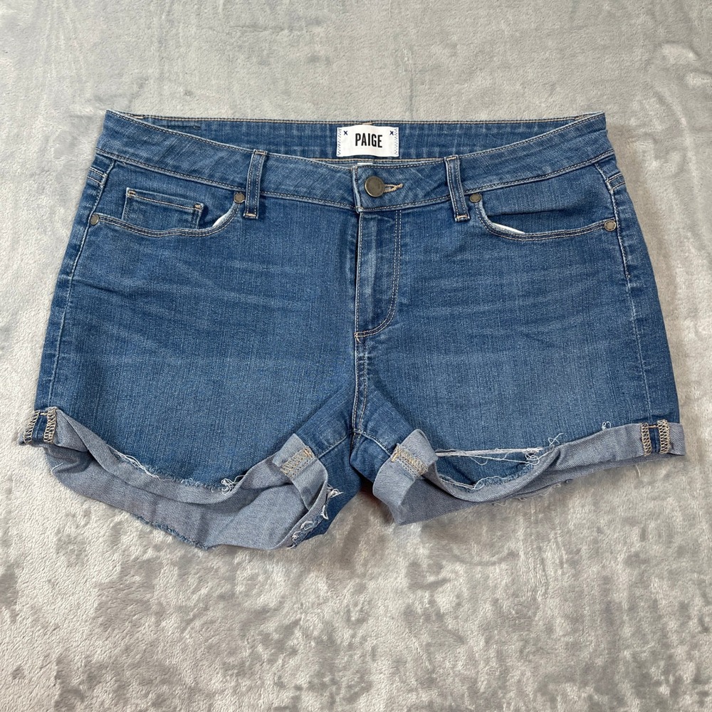 Paige Womens Shorts Size 28 Jimmy Jimmy Short Medium Wash Boyfriend Shorts Blue